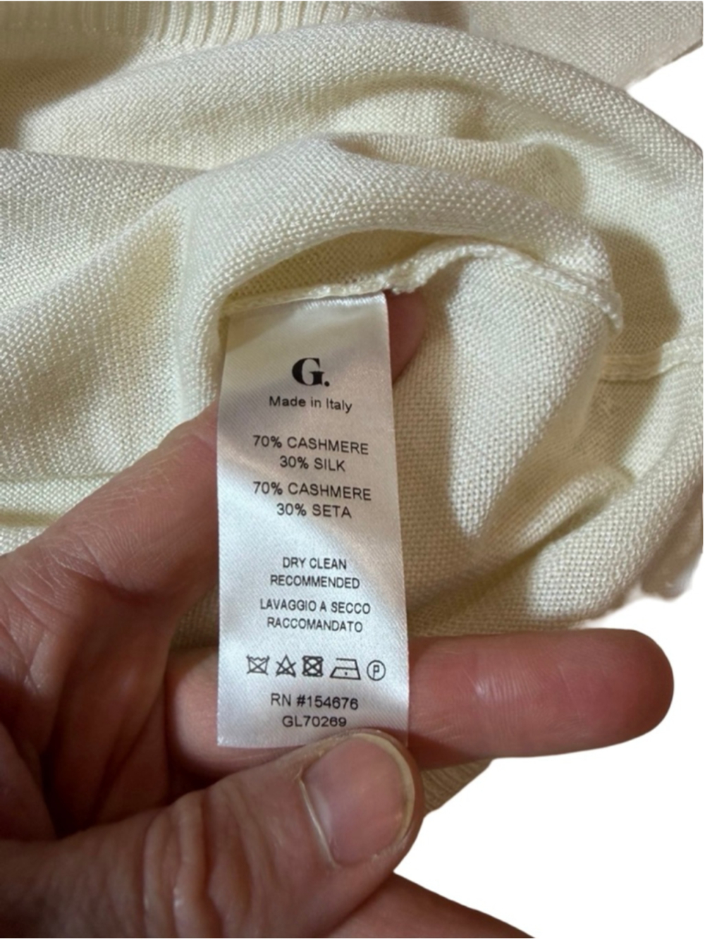 G. Label Light Cream V-Neck Button Cardigan Sweater - Picture 5 of 7